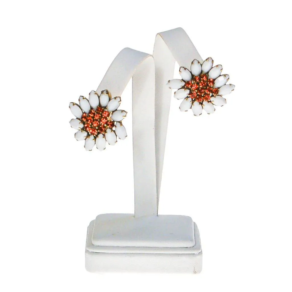 Weiss Rhinestone Daisy Earrings