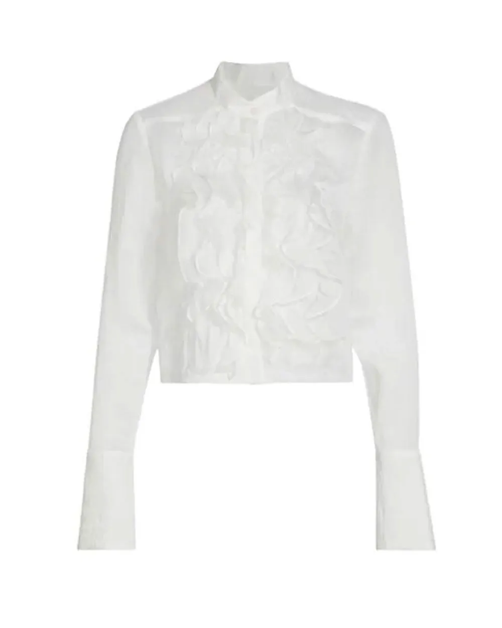 White Patti Shirt in Hammered Organza