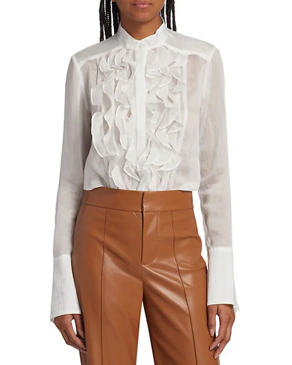 White Patti Shirt in Hammered Organza