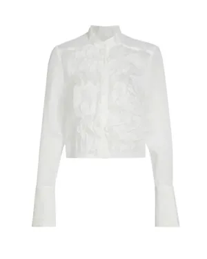 White Patti Shirt in Hammered Organza
