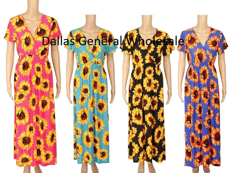 Wholesale Sunflower Sun Dresses For Women's - Assorted