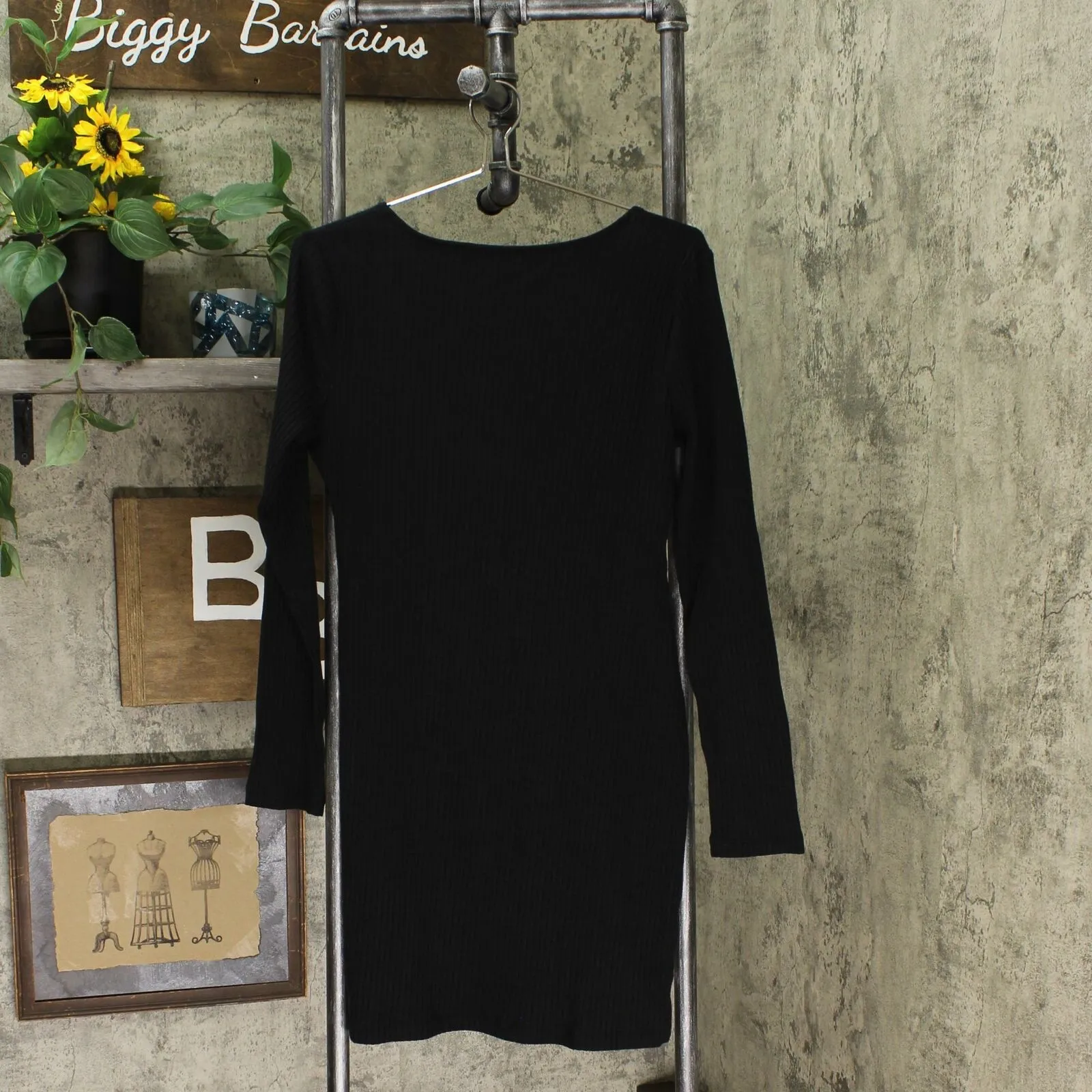Wild Fable Women's Long Sleeve Scoop Neck Rib Knit Mini Dress