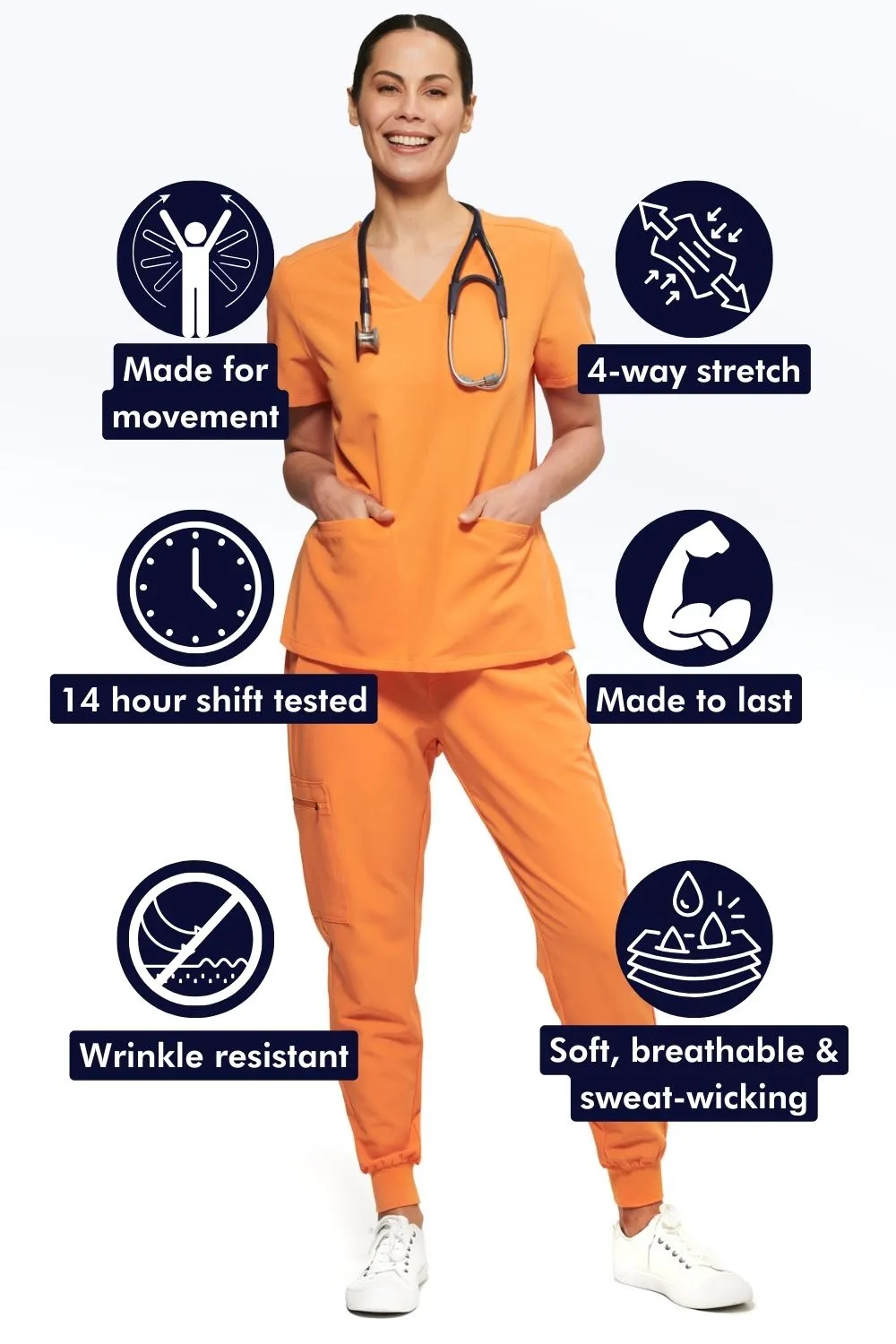 Women's 3-Pocket Scrub Top