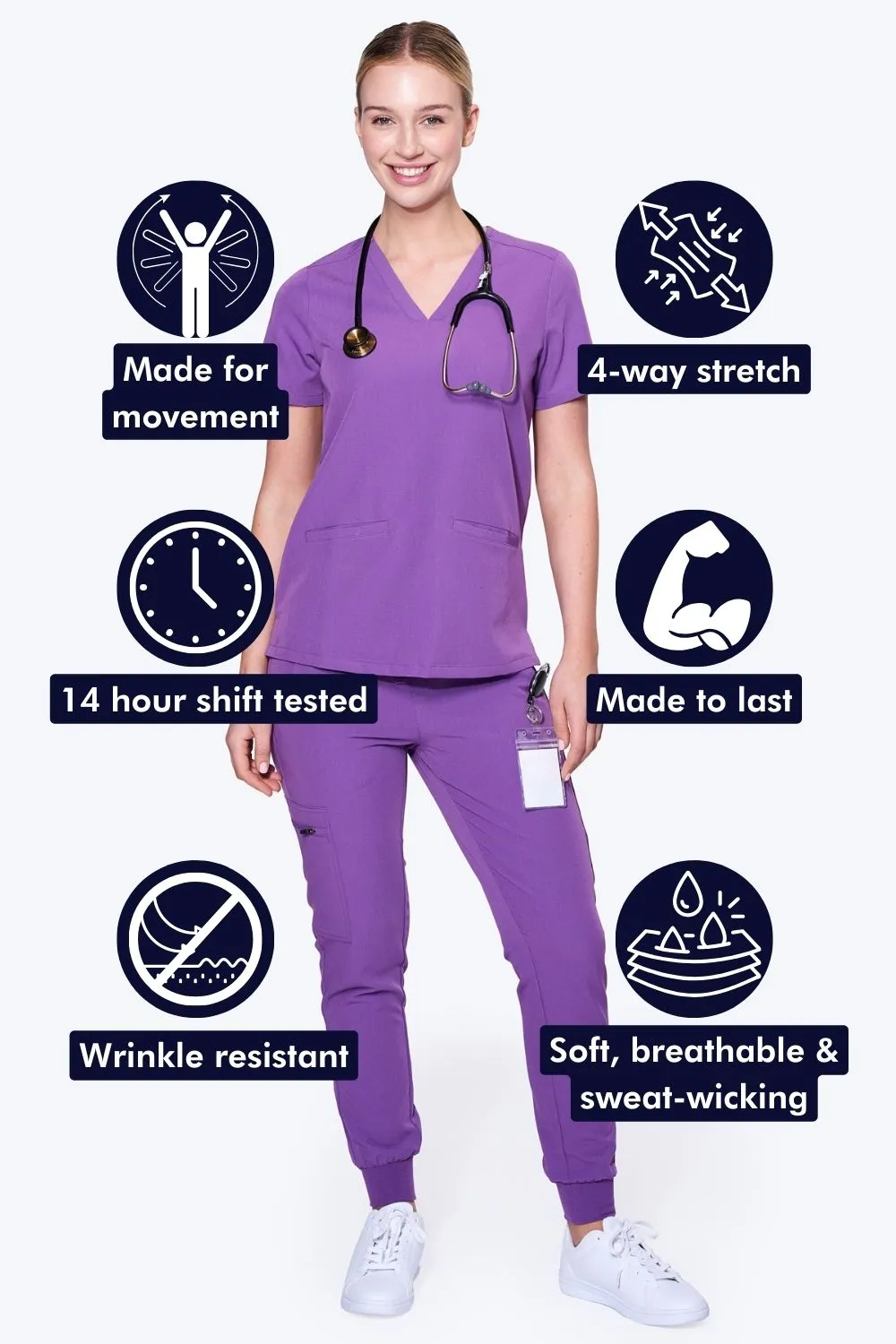 Women's 3-Pocket Scrub Top