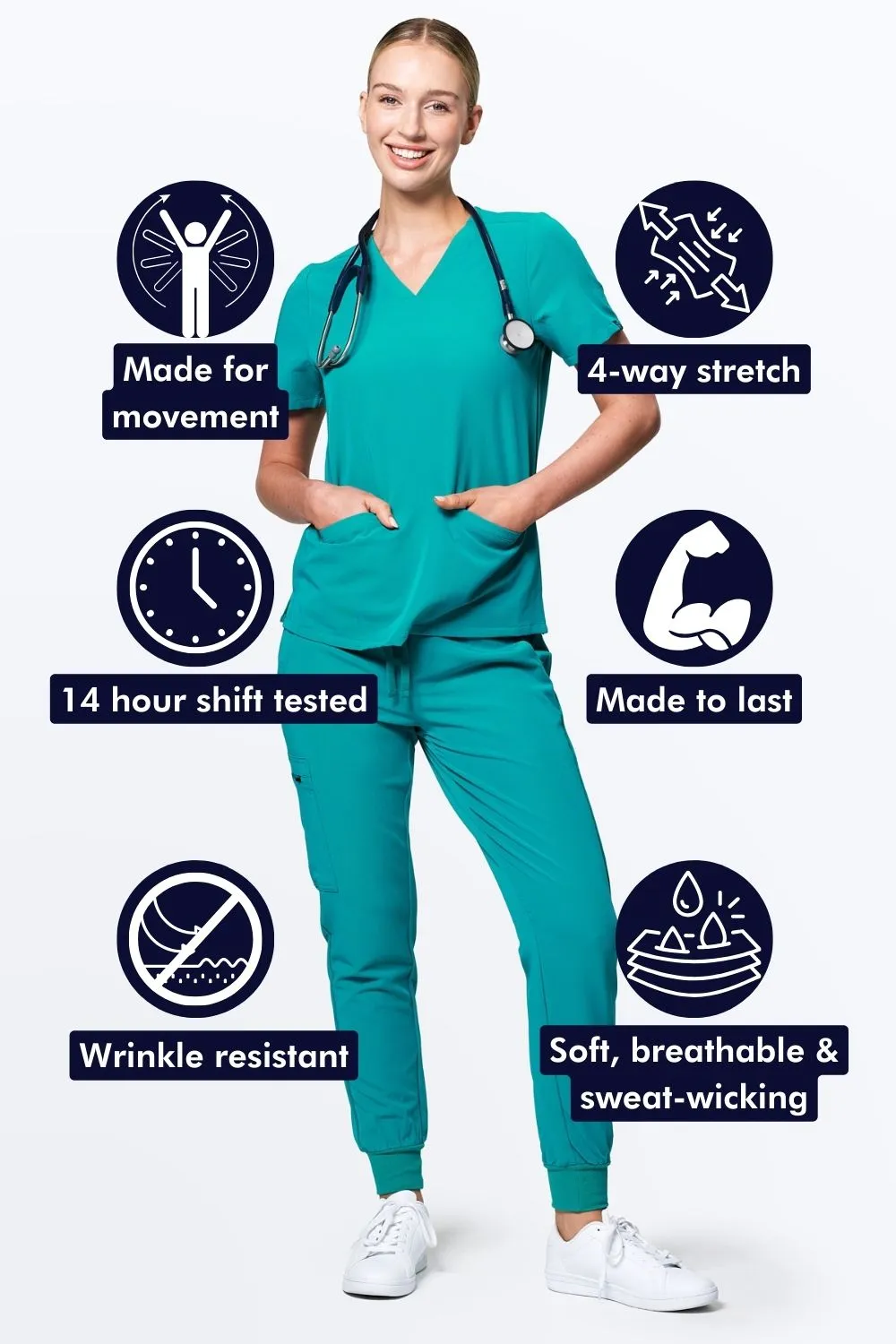 Women's 3-Pocket Scrub Top