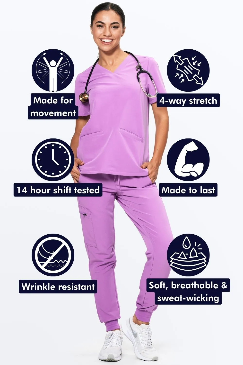 Women's 3-Pocket Scrub Top