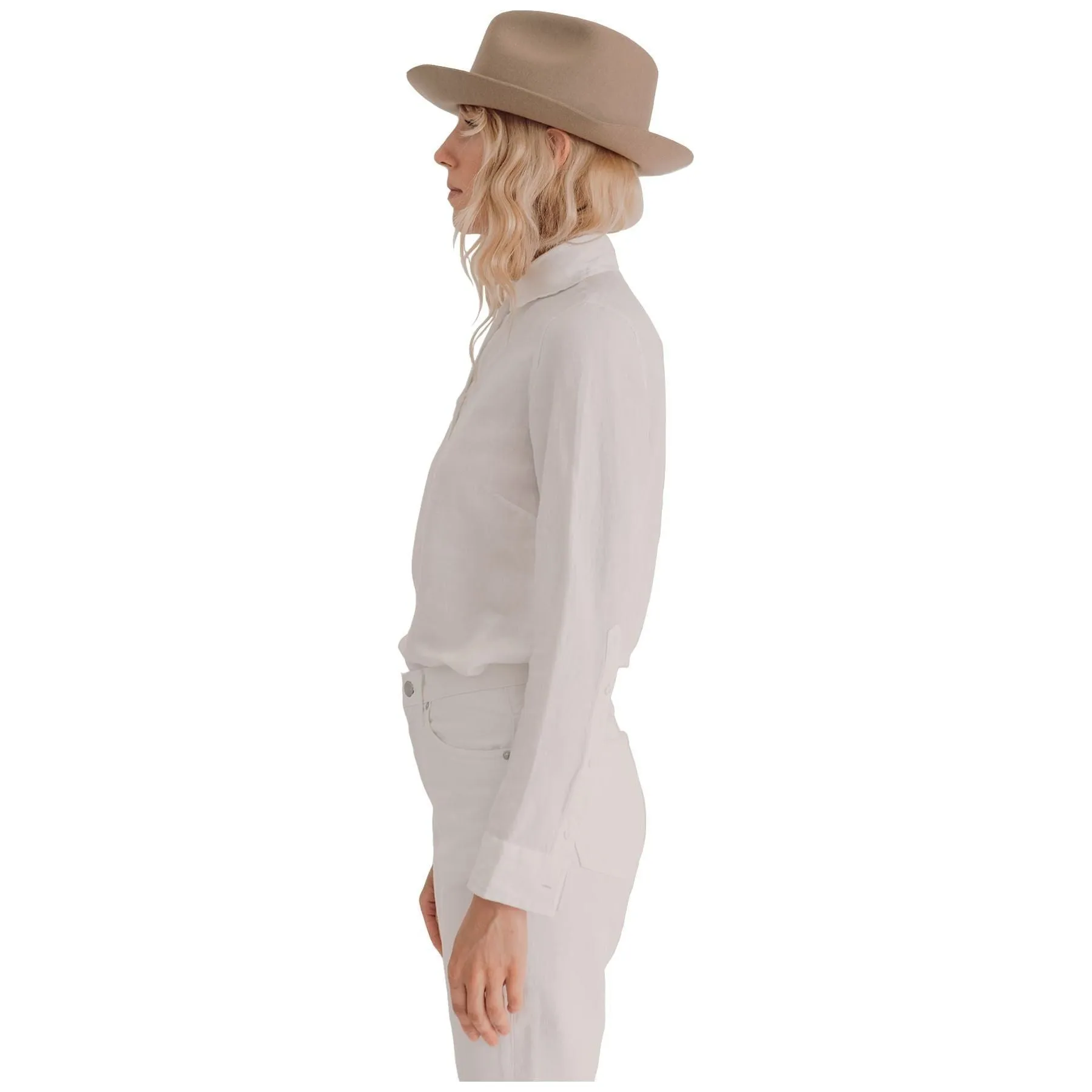 Women's Active Linen Pullover Shirt, White