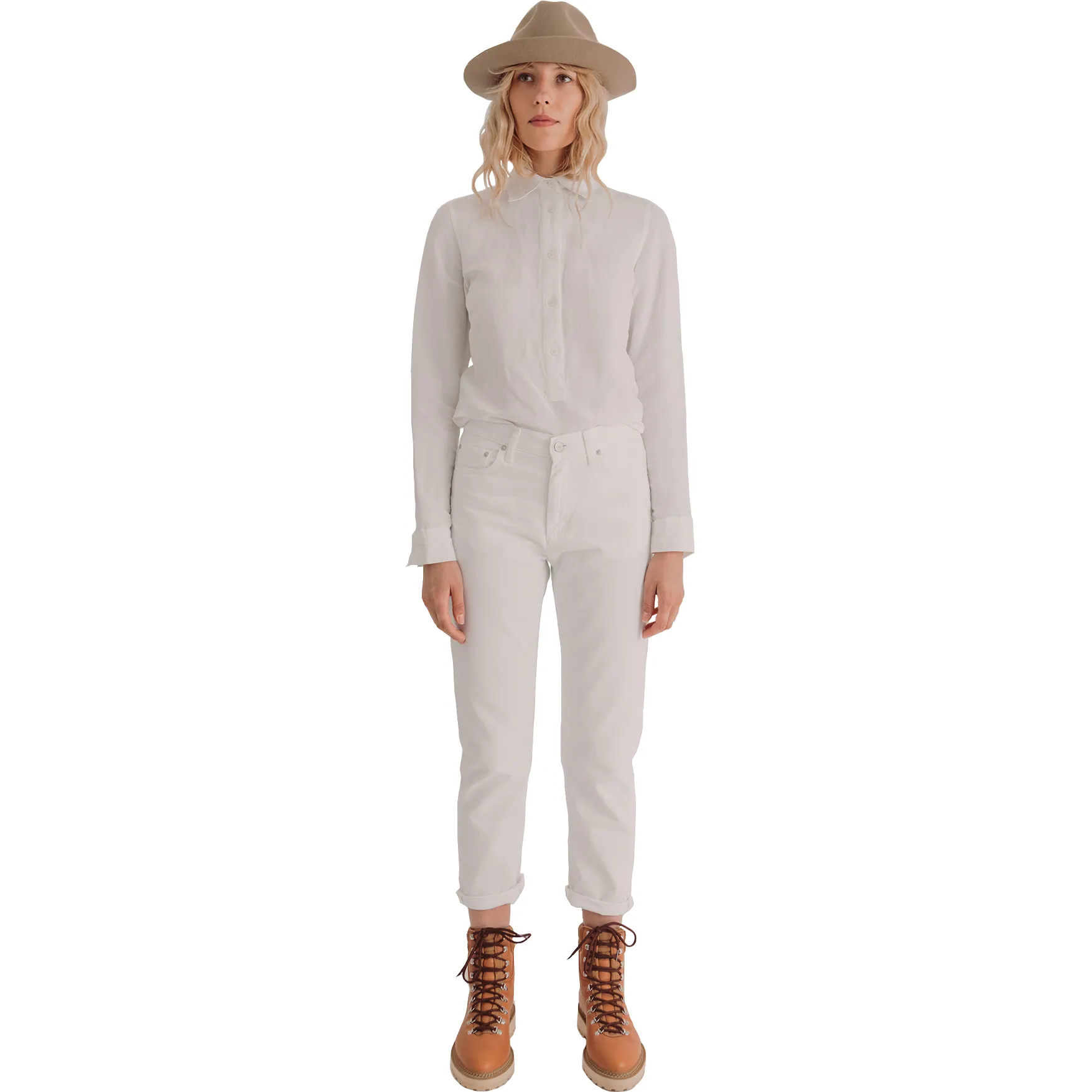 Women's Active Linen Pullover Shirt, White