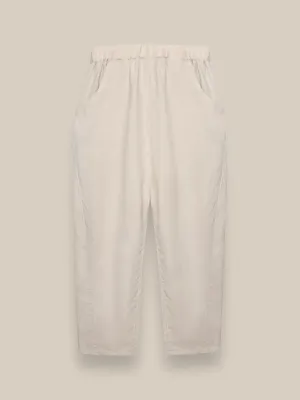 Women's Ceramic White Linen Pants