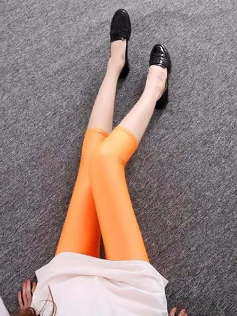 Women's Colorful High Waist Spandex Capri Fitness Leggings