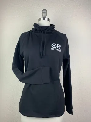 Women's CR Black Funnel Neck Pullover