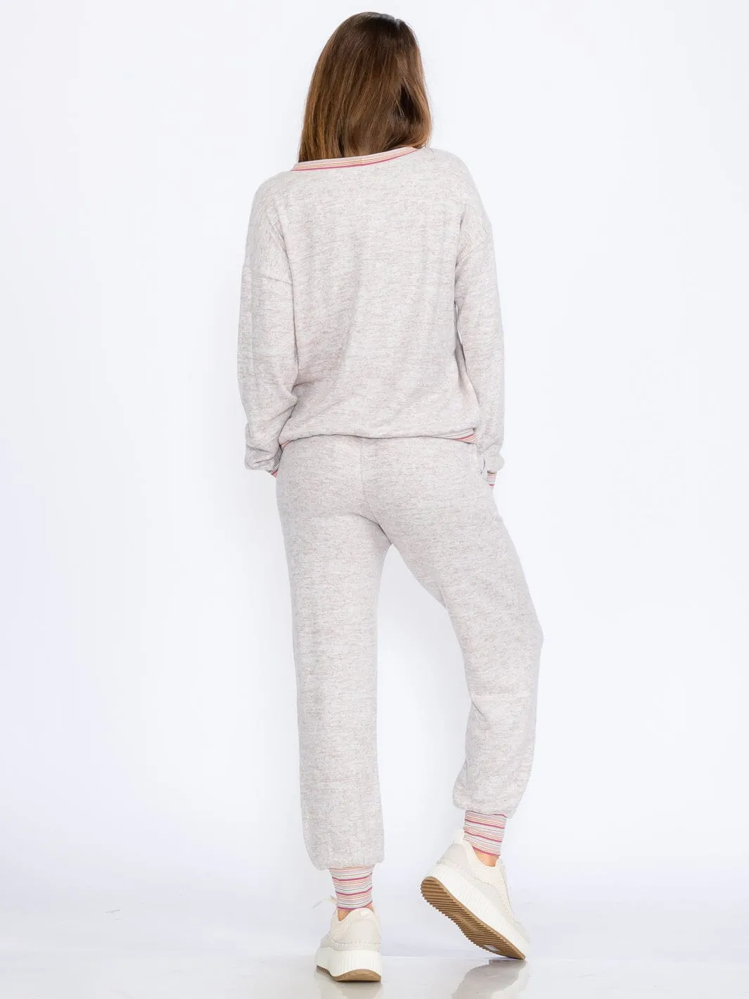 WOMEN'S ELASTIC WAIST FRONT POCKETS JOGGER LEG PANTS