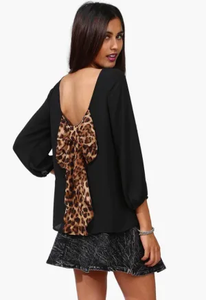 Women's Gorgeous Bow On Back Chiffon Blouse