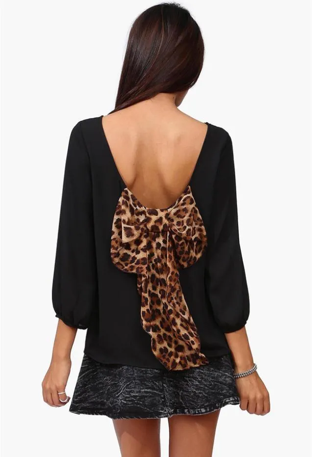 Women's Gorgeous Bow On Back Chiffon Blouse