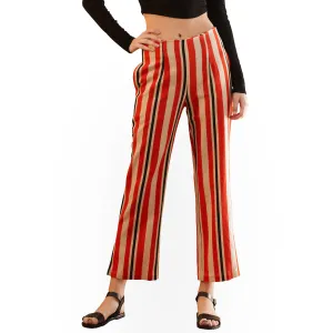 Women's Hi-waisted Cropped Pants in Poppy Multi