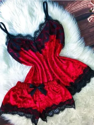 Women's Lace Red Babydoll