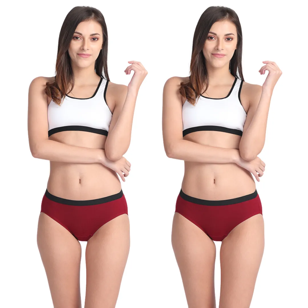 Women's Micro Modal Panties With Stretch | Mid Waist | Full Hip Coverage | Soft Waist Elastic | 3X Softer Than Cotton | Naturally Antibacterial | Prevents Odor | Pack Of 2