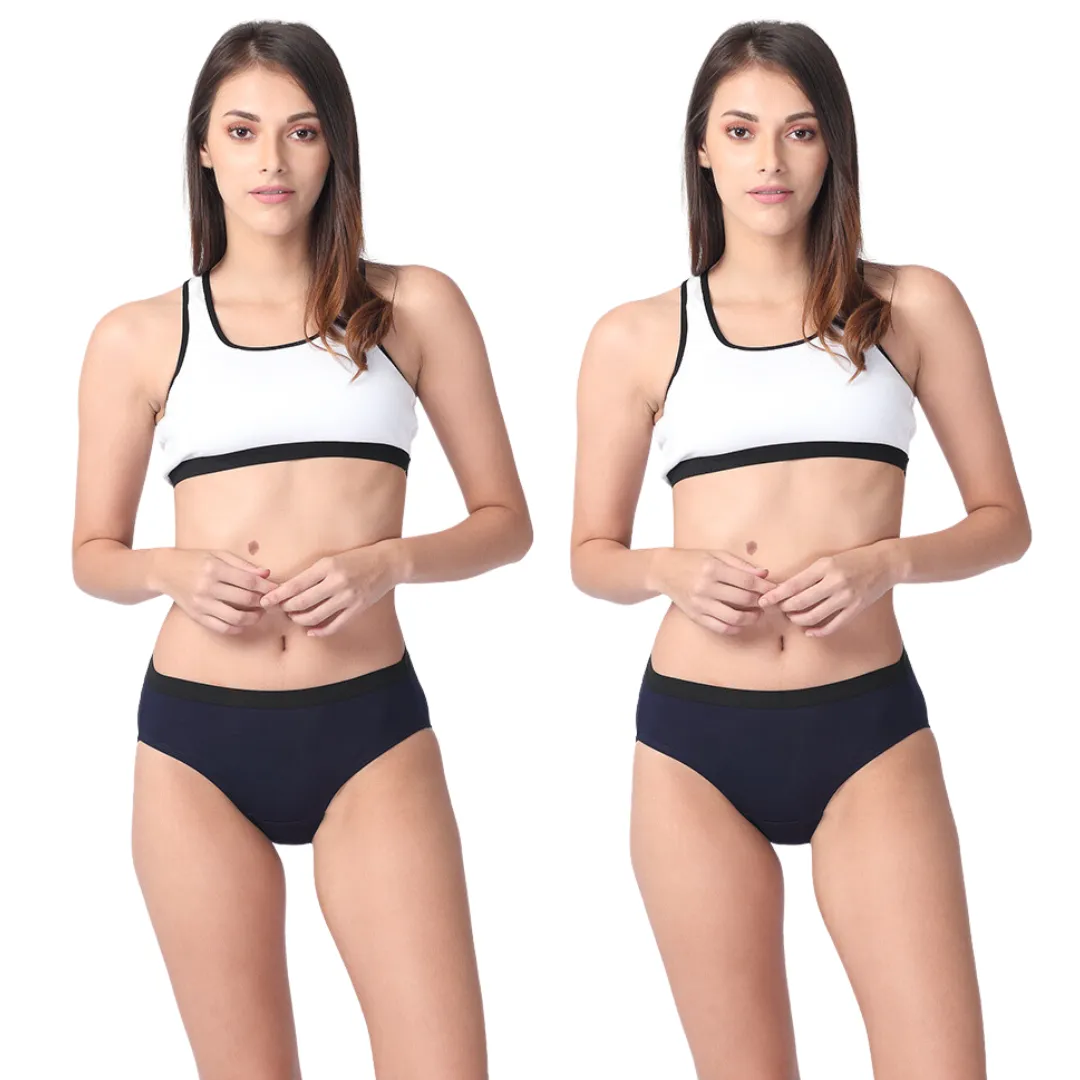 Women's Micro Modal Panties With Stretch | Mid Waist | Full Hip Coverage | Soft Waist Elastic | 3X Softer Than Cotton | Naturally Antibacterial | Prevents Odor | Pack Of 2