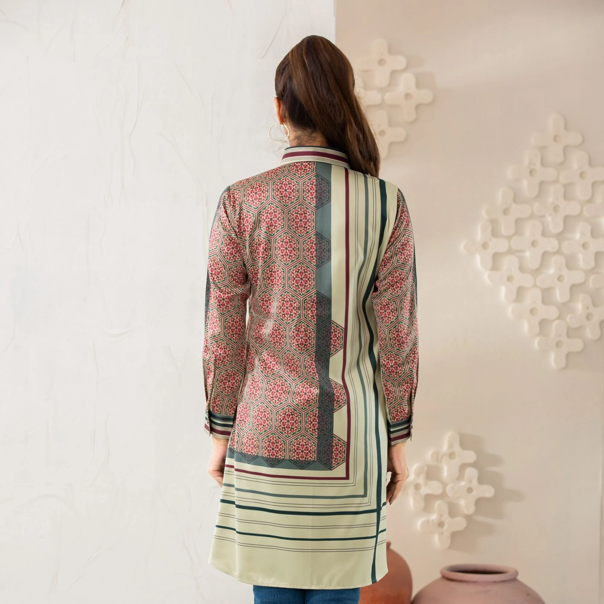 Womens Misty Moss Ethnic Shirt