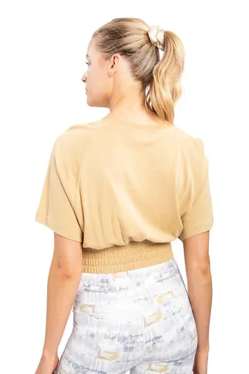 Women's Mono B | Relaxed Gathered Crop Top | Golden Mustard