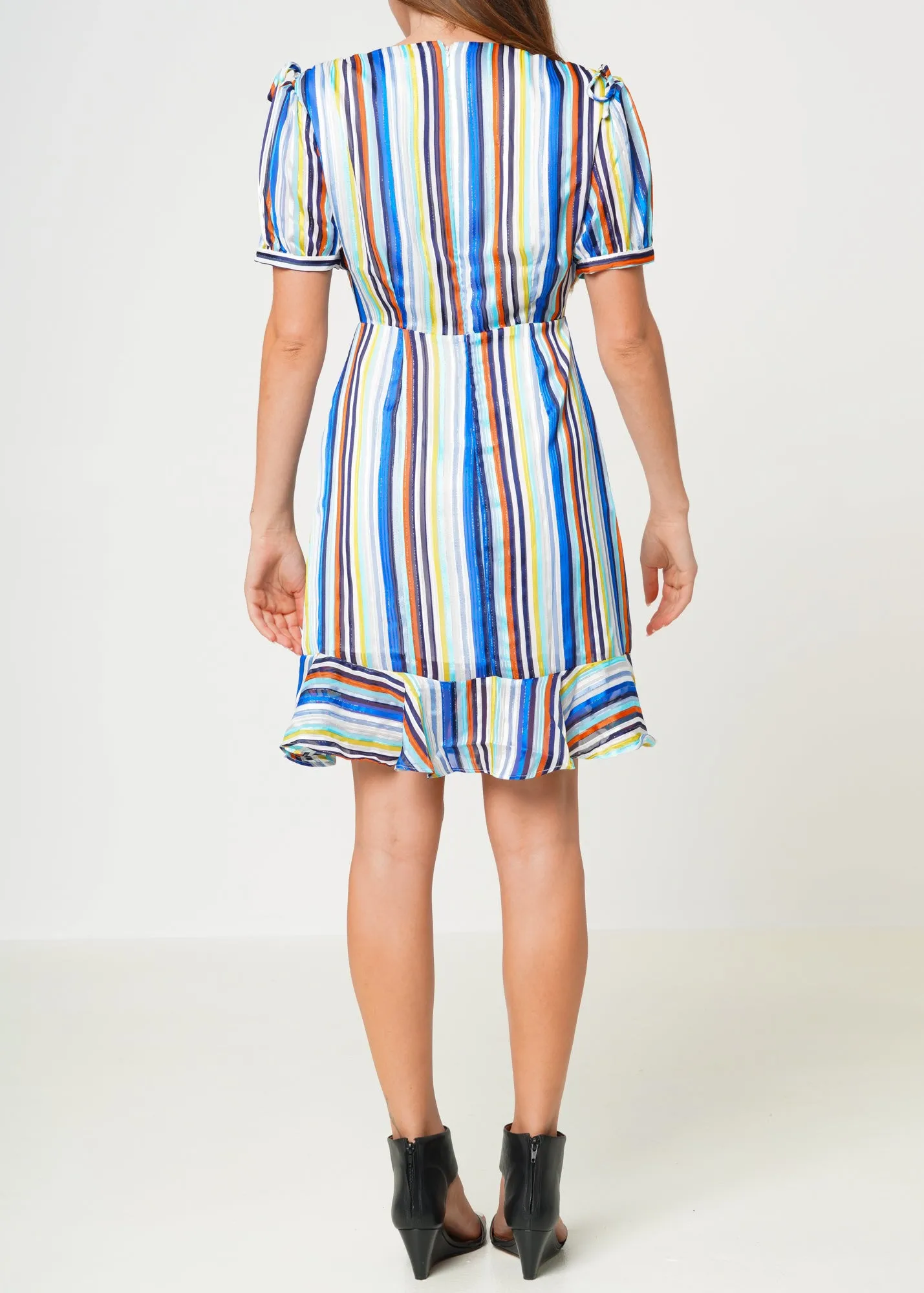 Women's Multi-color Ruched Dress in Beach
