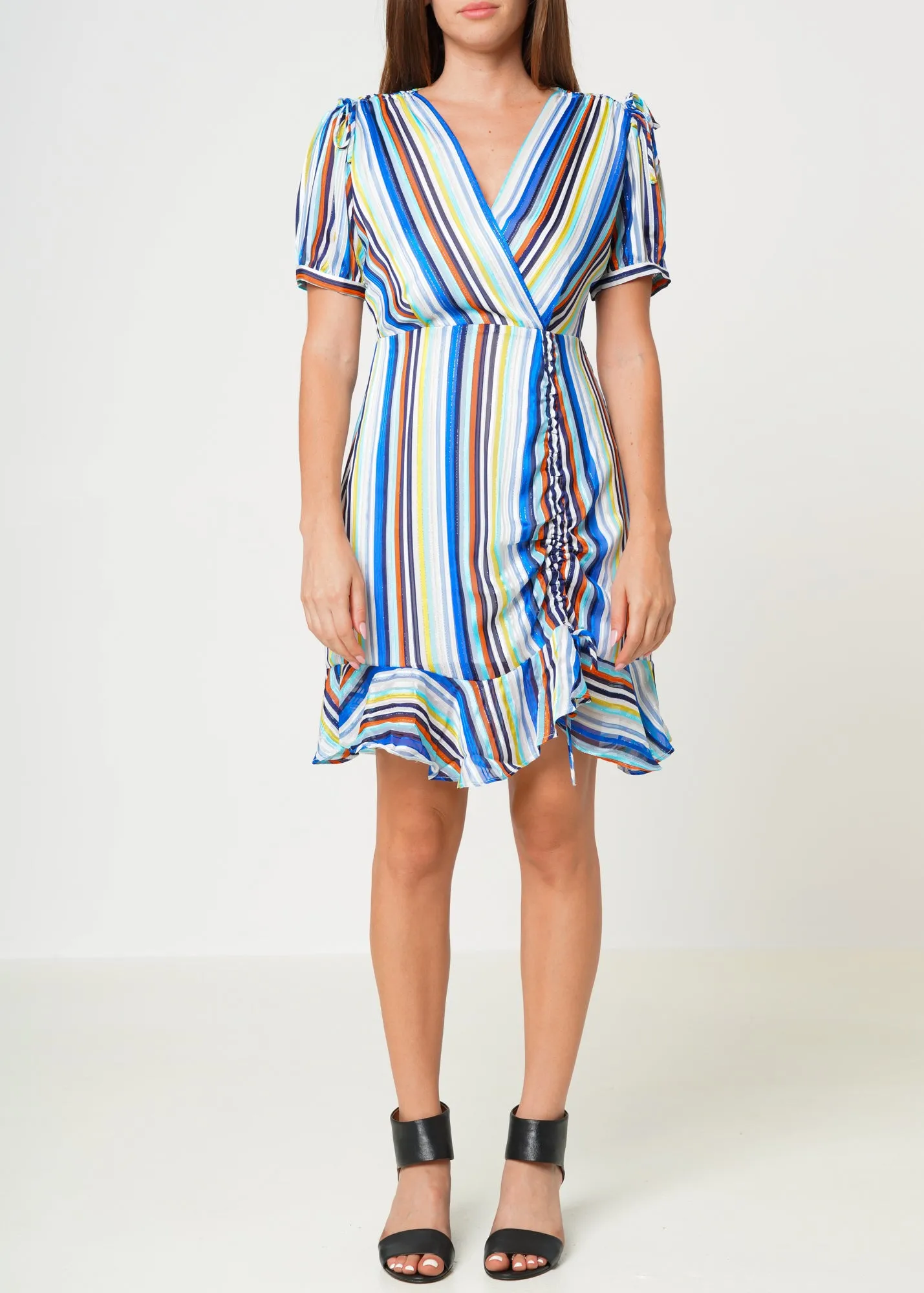 Women's Multi-color Ruched Dress in Beach