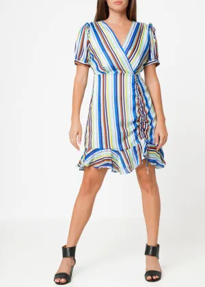 Women's Multi-color Ruched Dress in Beach