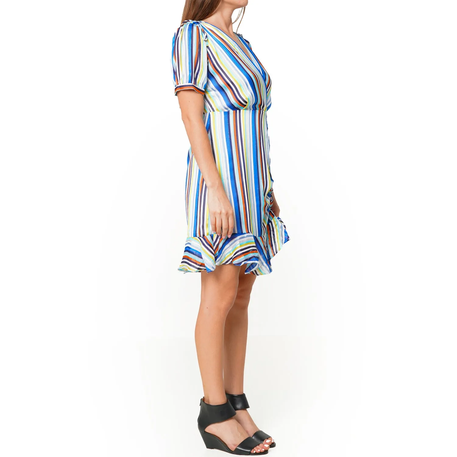 Women's Multi-color Ruched Dress in Beach
