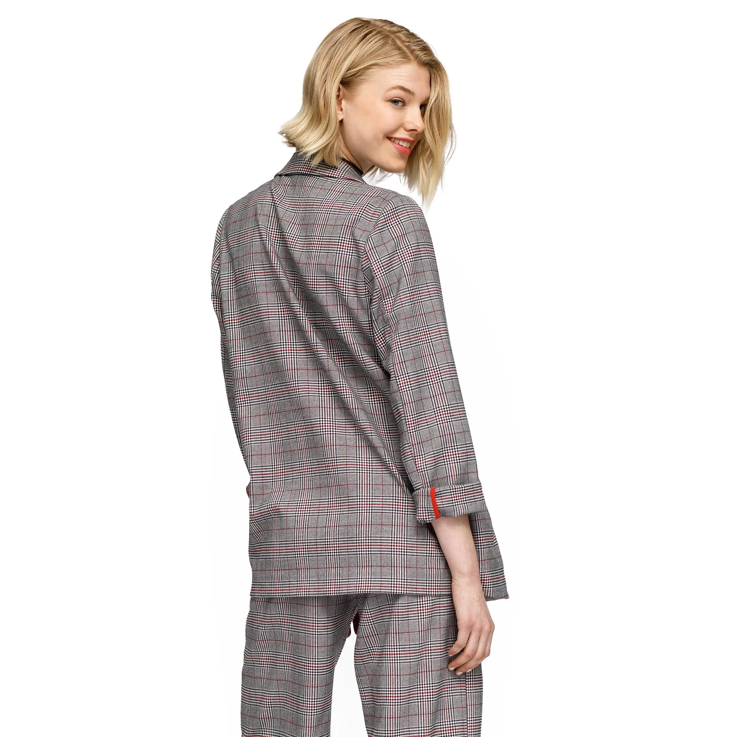 Women's Multi Glen Plaid Blazer In Grey Plaid