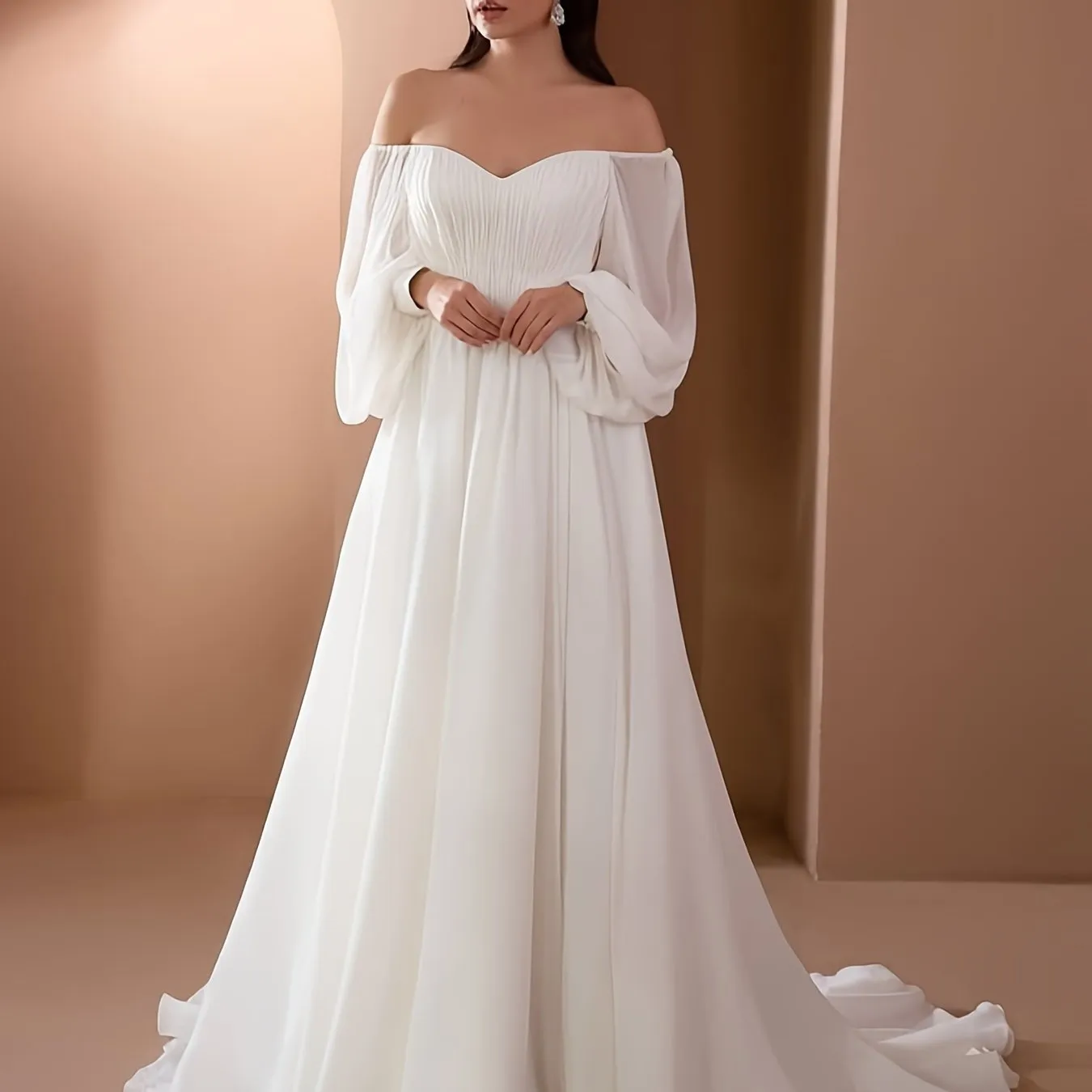 Women's Sexy Off Shoulder High Waist Evening Party Gown
