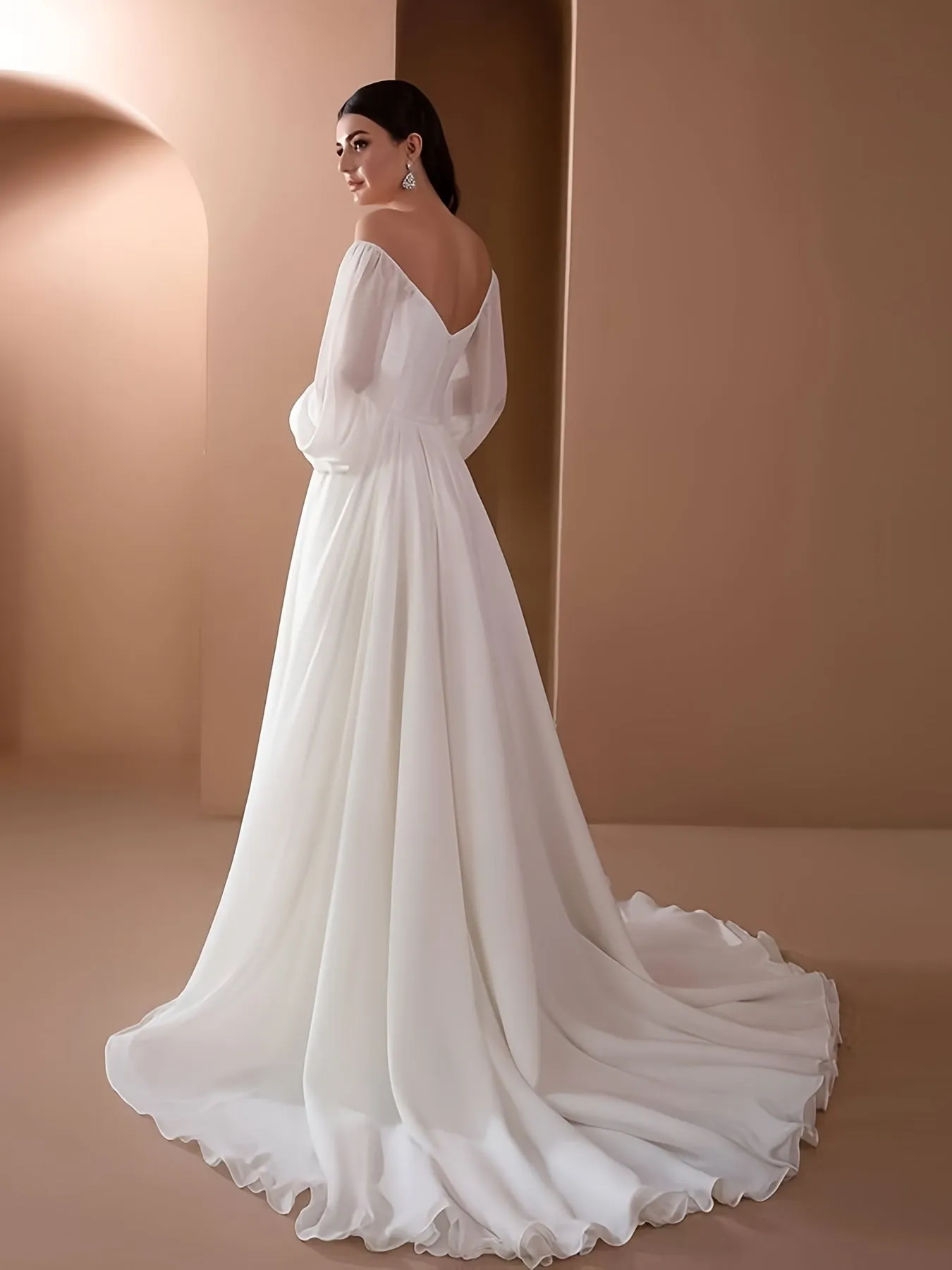 Women's Sexy Off Shoulder High Waist Evening Party Gown