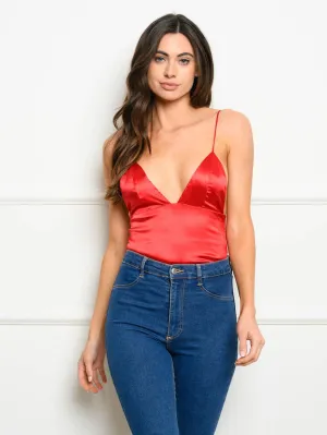 WOMEN'S SILK V-NECK BODYSUIT