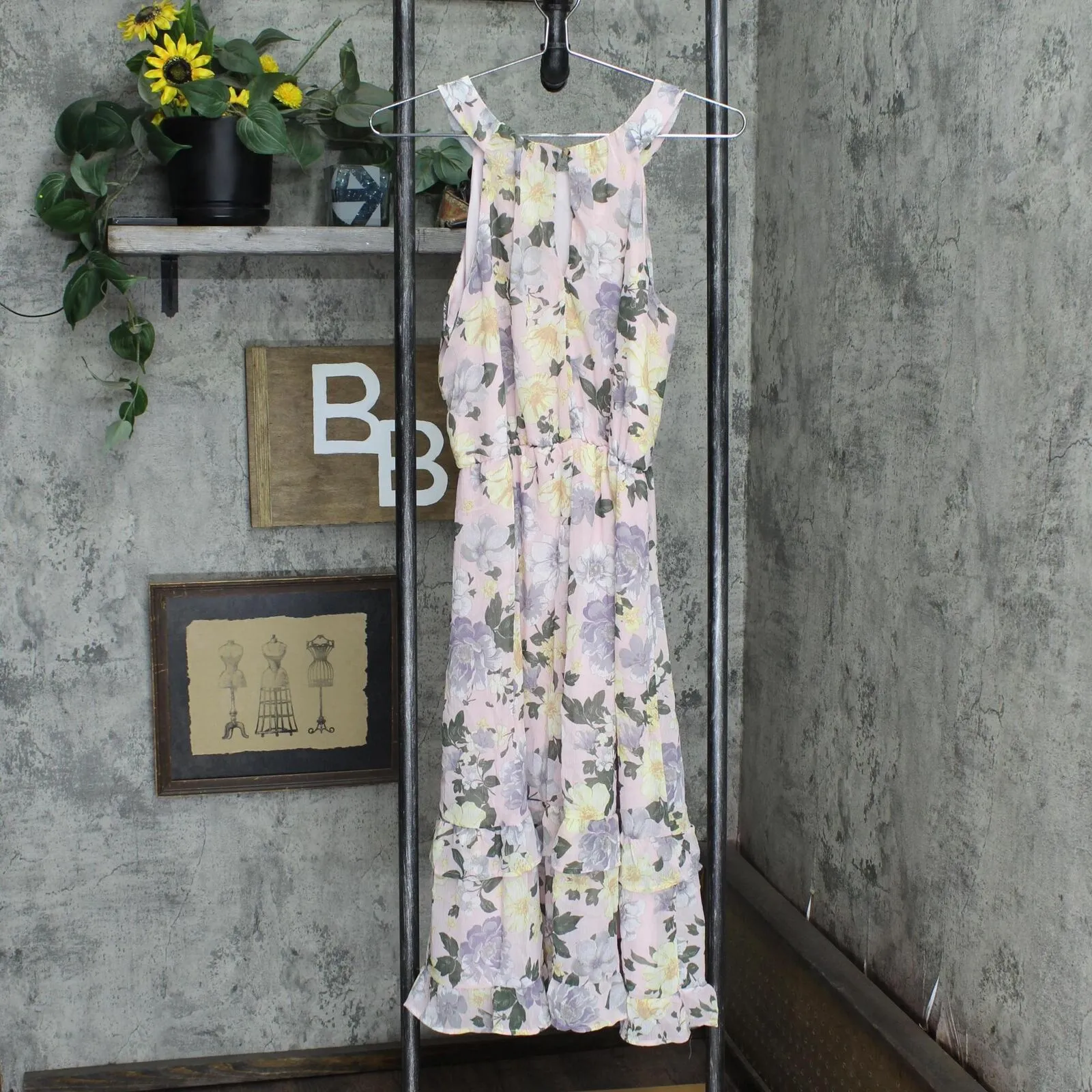Xhilaration Women's Floral Print Sleeveless Chiffon Dress 78774099