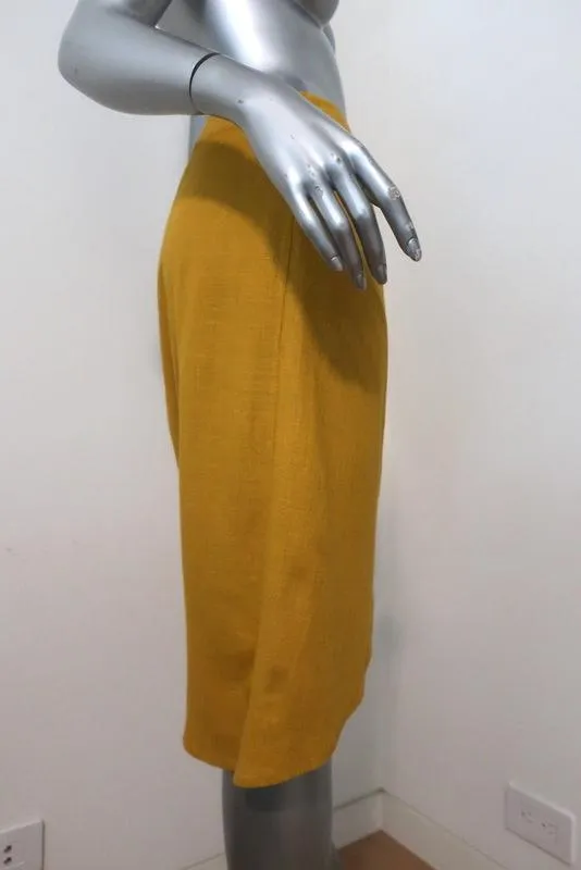 Zara Wrap-Effect Skirt Marigold Linen-Blend Size Small